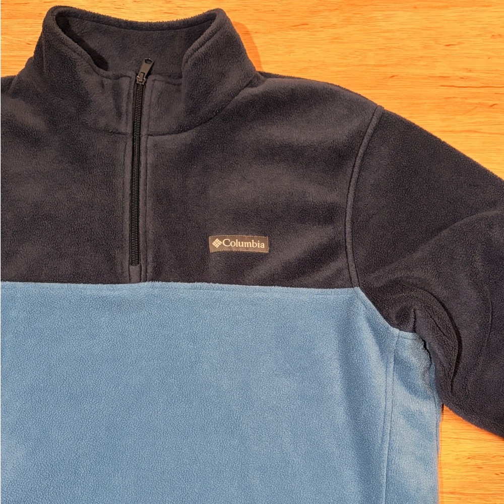 Columbia Steens Mountain 1/2 Zip Fleece Pullover Navy Light Blue AM1528 Mens XL